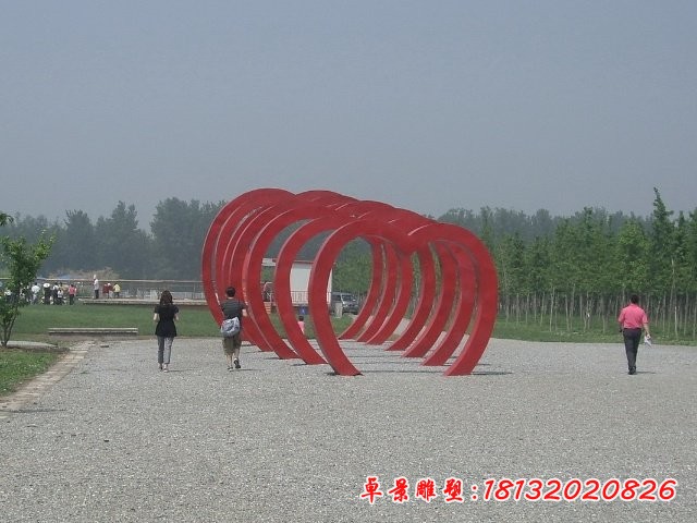 不锈钢心形拱门，公园景观雕塑[1][1]