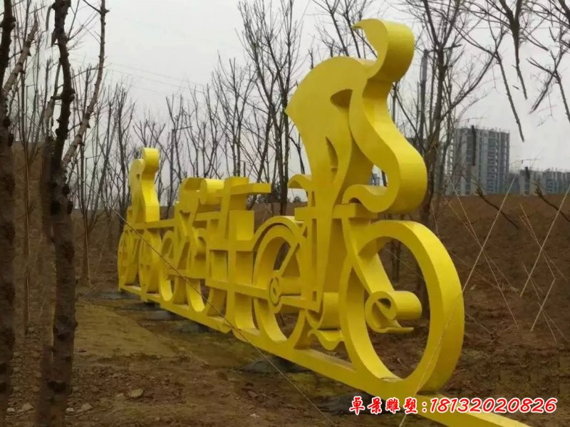 运动人物雕塑，不锈钢抽象人物 