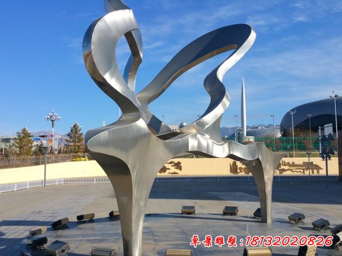 不锈钢抽象钢琴雕塑，广场不锈钢雕塑