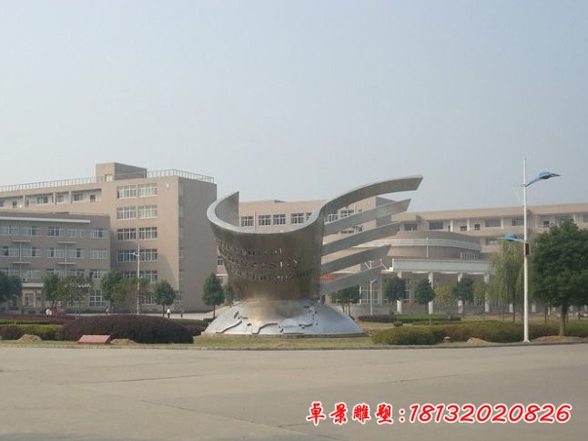 不锈钢书籍雕塑，校园不锈钢雕塑