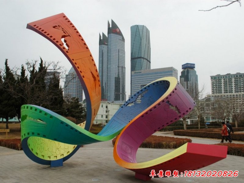 不锈钢胶片雕塑，广场不锈钢雕塑