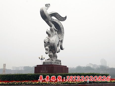 不锈钢凤凰雕塑，城市凤鸣朝阳雕塑 