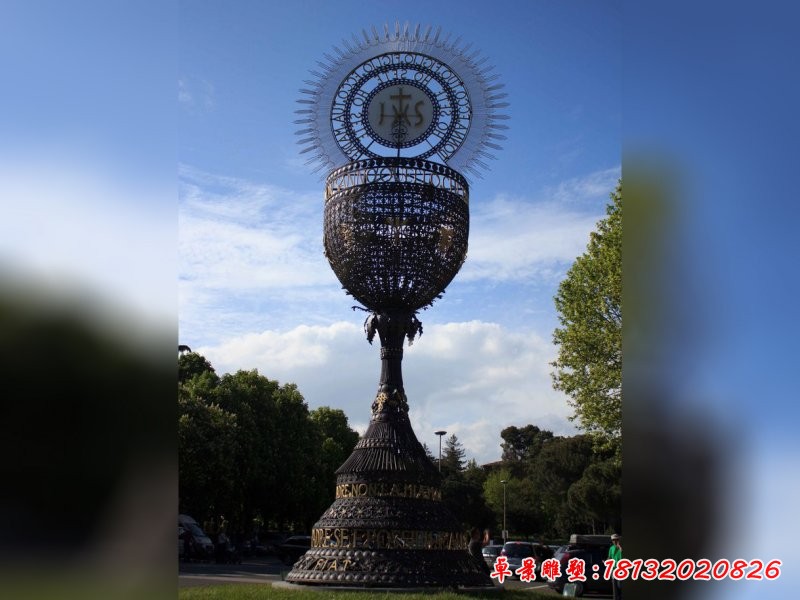 不锈钢奖杯雕塑，城市不锈钢雕塑