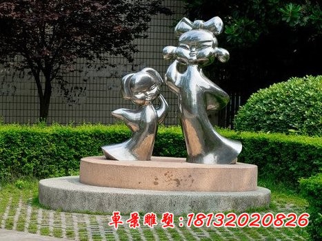 不锈钢古代儿童雕塑