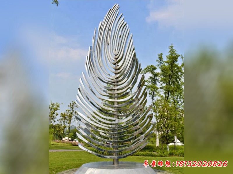 不锈钢抽象柏树雕塑