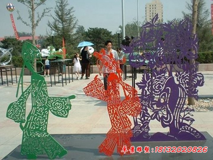 不锈钢剪纸人物雕塑