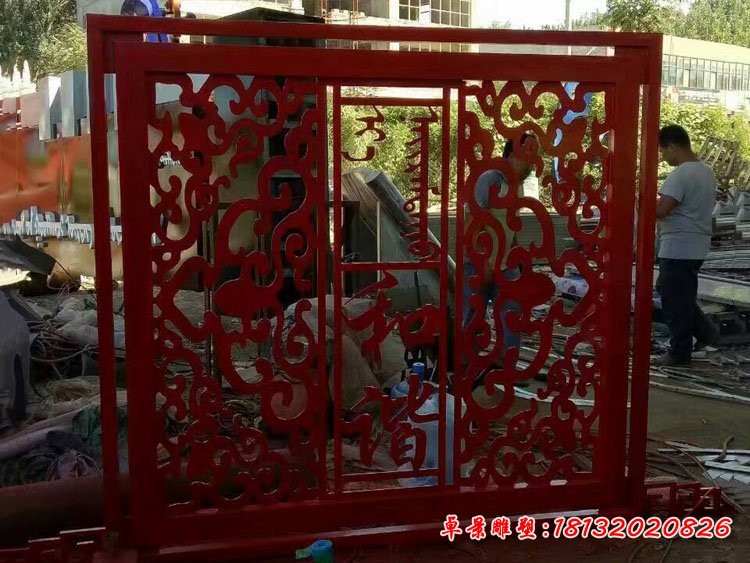 不锈钢剪纸门窗  公园景观雕塑