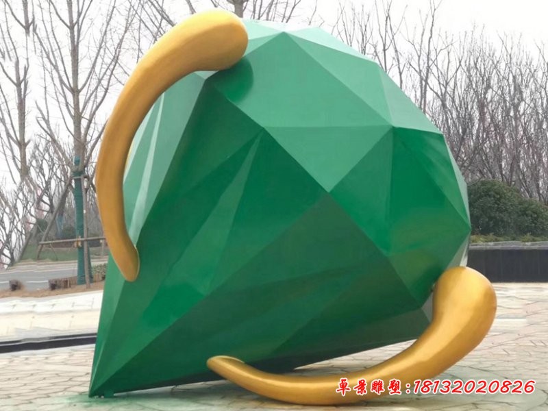 景区不锈钢钻石雕塑