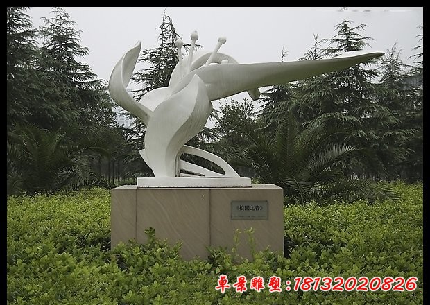 不锈钢校园之春抽象花朵雕塑