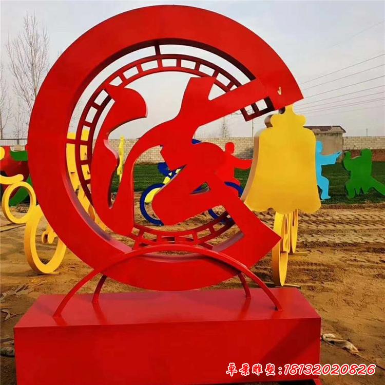 不锈钢烤漆法治雕塑