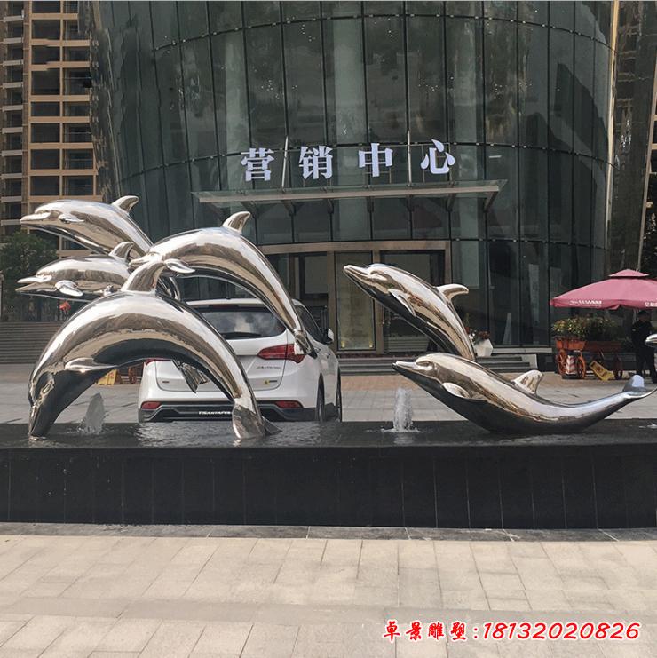 不锈钢海豚造型雕塑  海洋公园水景装饰雕塑摆件37009419
