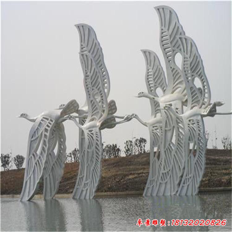 不锈钢镂空大雁雕塑 (2)