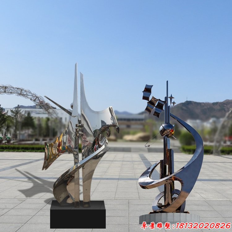 校园不锈钢抽象希望之星雕塑