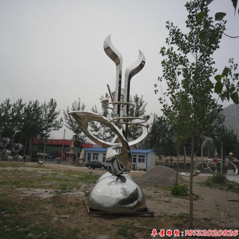 校园镜面不锈钢抽象希望雕塑