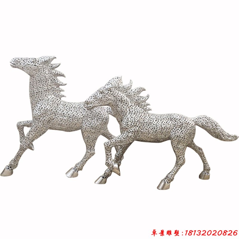 不锈钢奔跑的镂空马雕塑