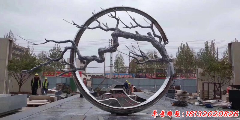 不锈钢树枝假山雕塑