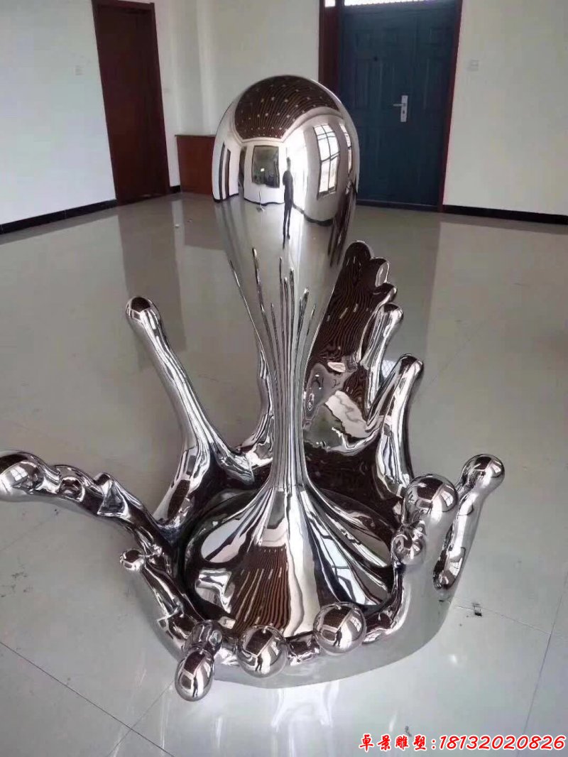 不锈钢水滴浪花雕塑