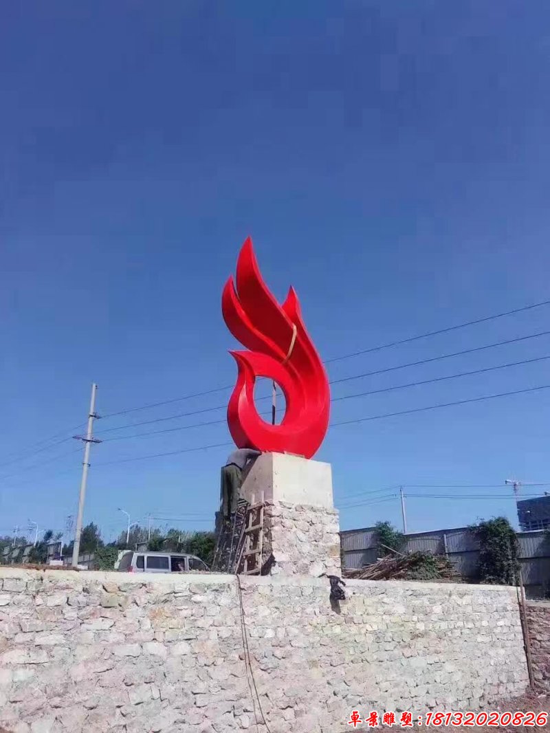 大型不锈钢抽象凤凰雕塑 (2)