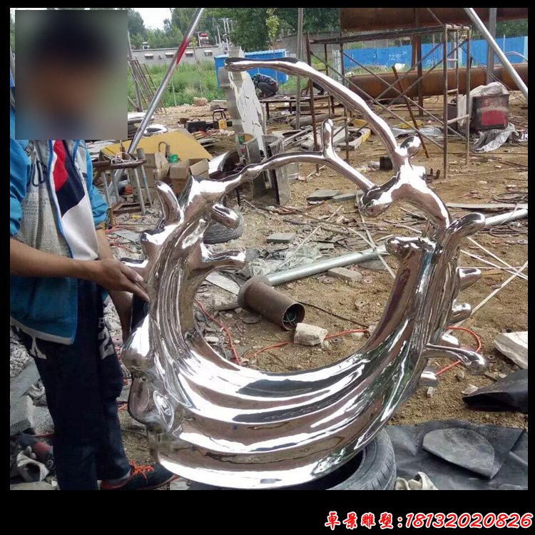 不锈钢抽象水花，公园景观雕塑