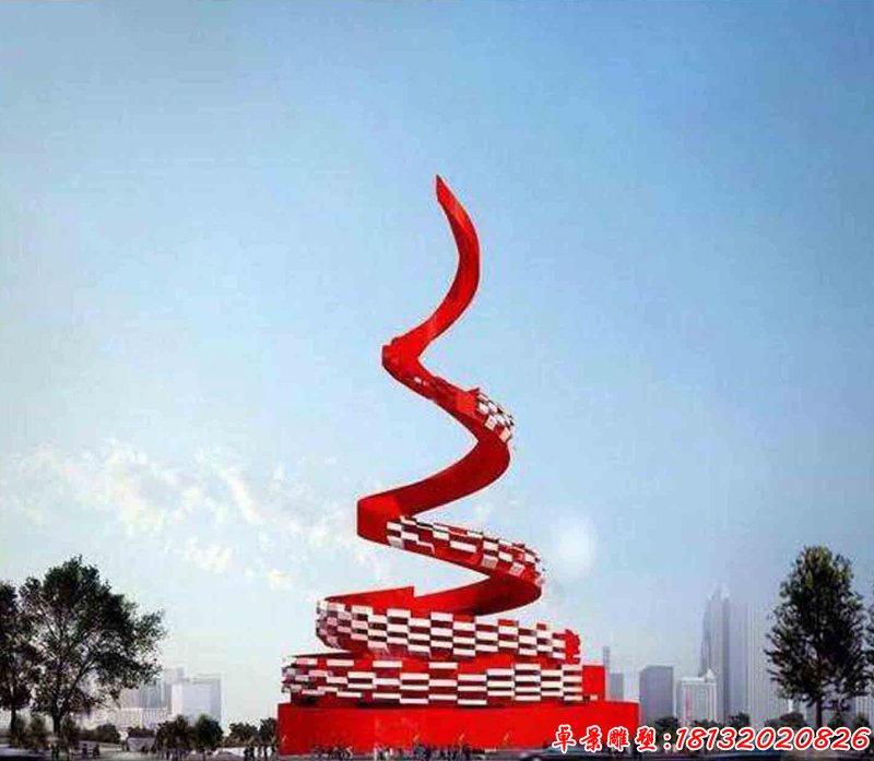 不锈钢大型螺旋雕塑 广场彩色不锈钢雕塑