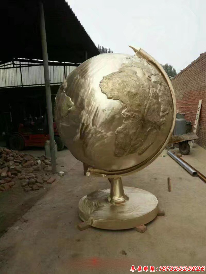 不锈钢地球仪造型雕塑