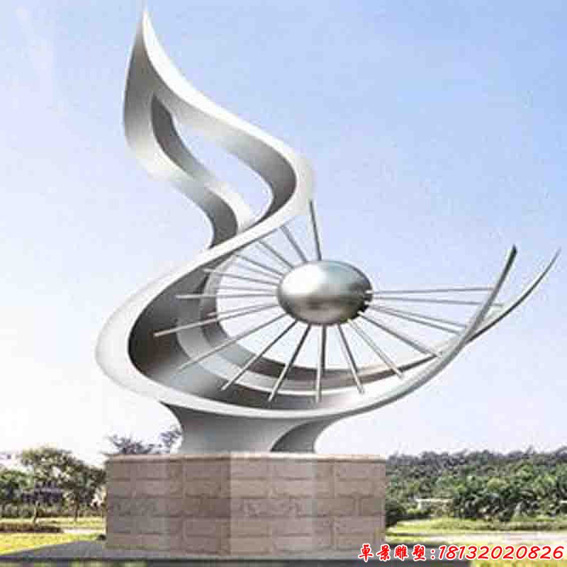 不锈钢光明抽象太阳，公园不锈钢雕塑