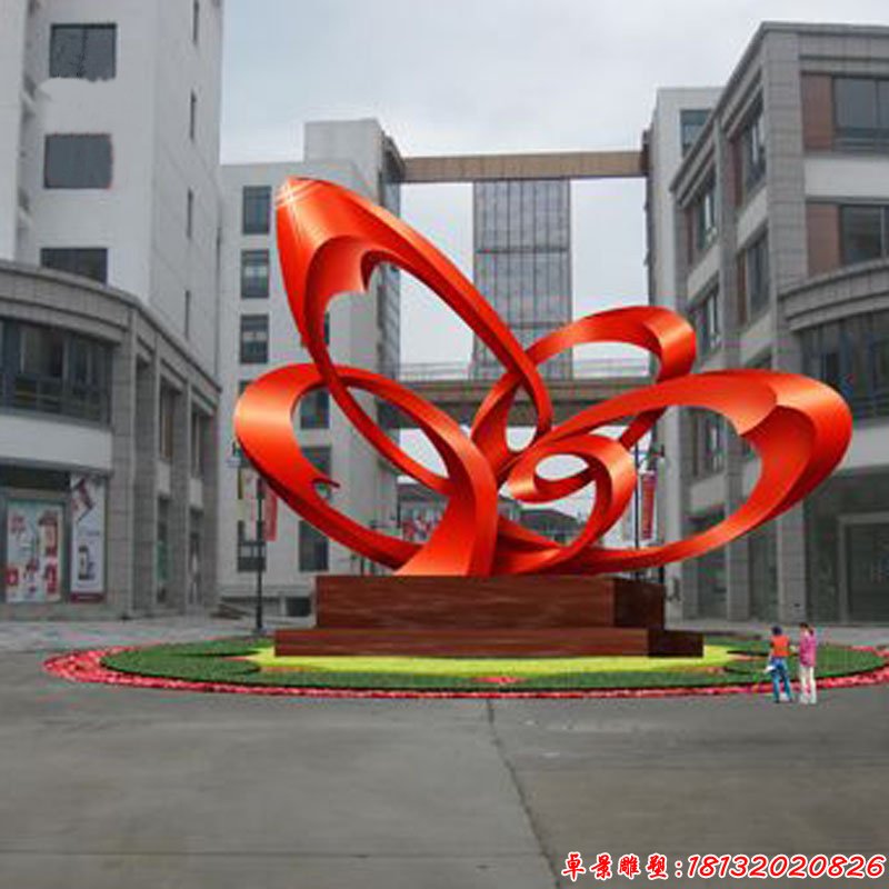 不锈钢和谐雕塑，街边景观雕塑