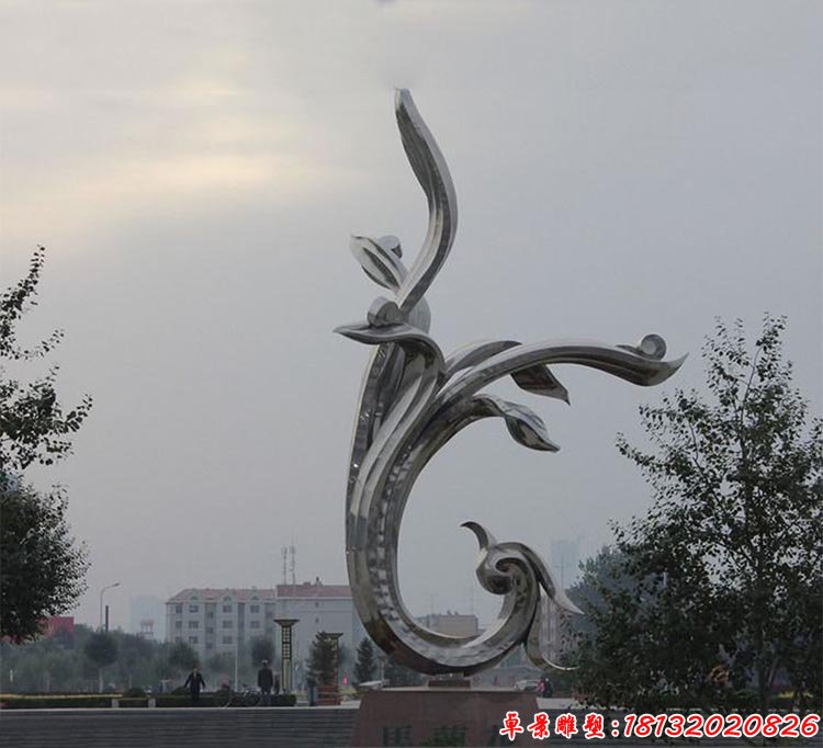 不锈钢马兰花雕塑 广场不锈钢雕塑