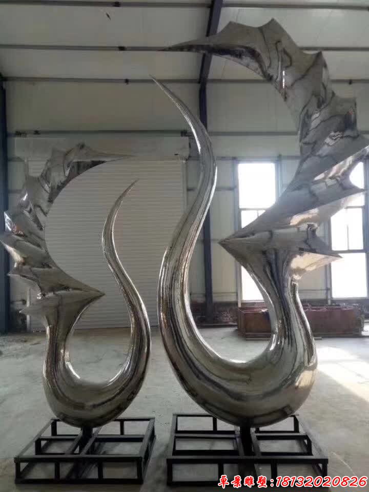 不锈钢抽象天鹅艺术雕塑