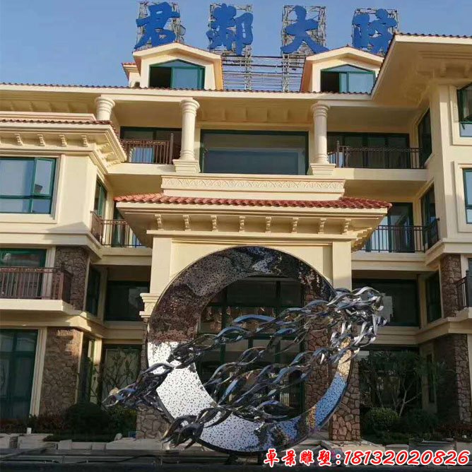 不锈钢鲤鱼跃龙门艺术造型雕塑