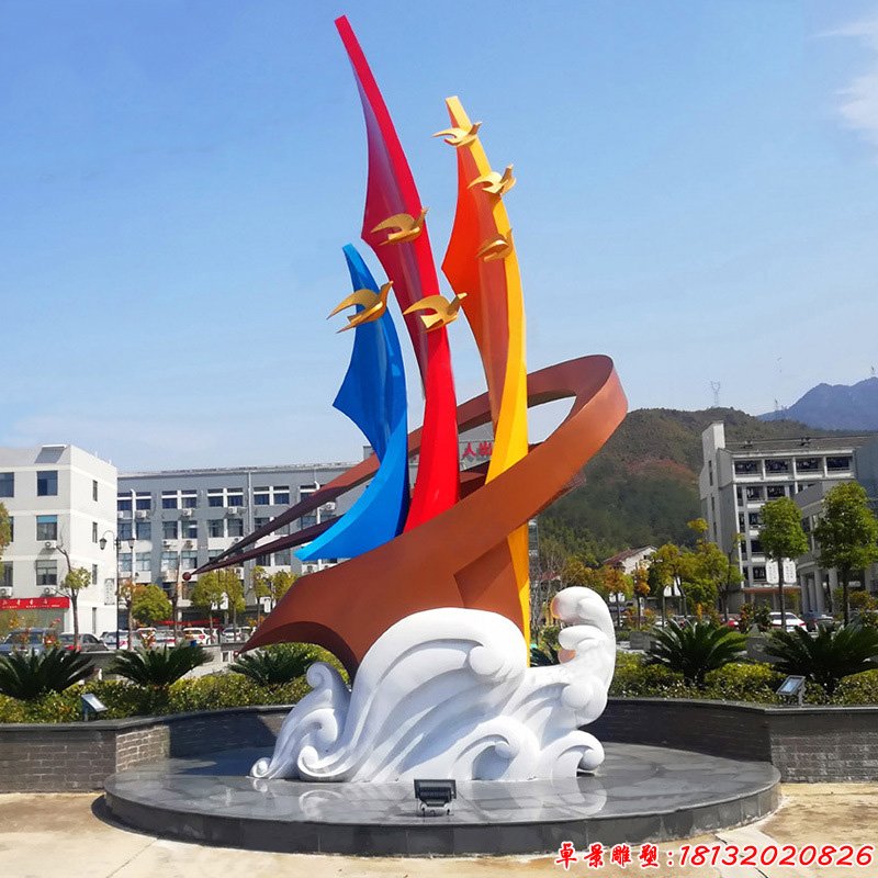 企业不锈钢辉煌发展雕塑