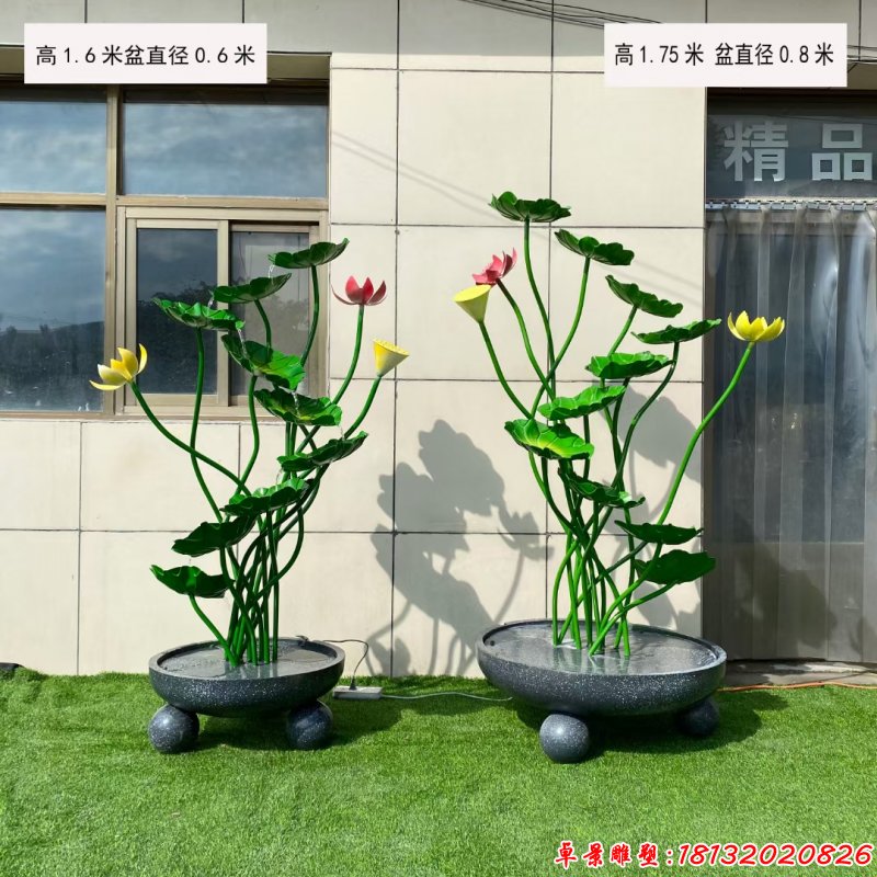 小区门口不锈钢荷花雕塑