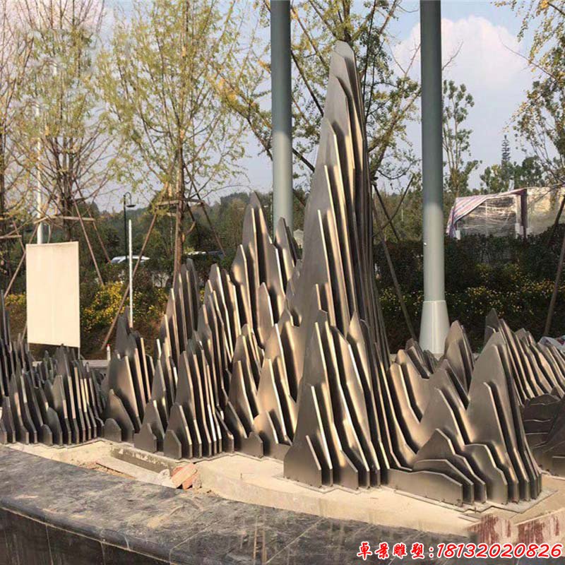 园林不锈钢抽象假山雕塑（1）