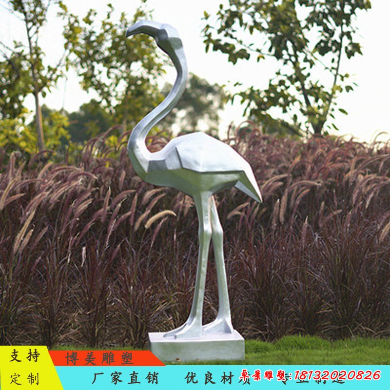 不锈钢火烈鸟景观雕塑