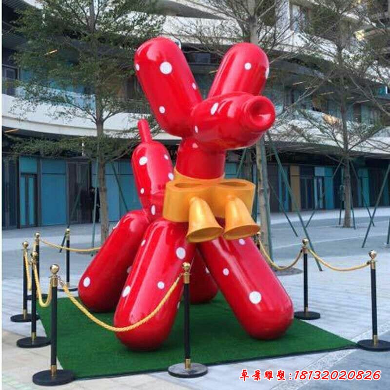 不锈钢气球狗雕塑