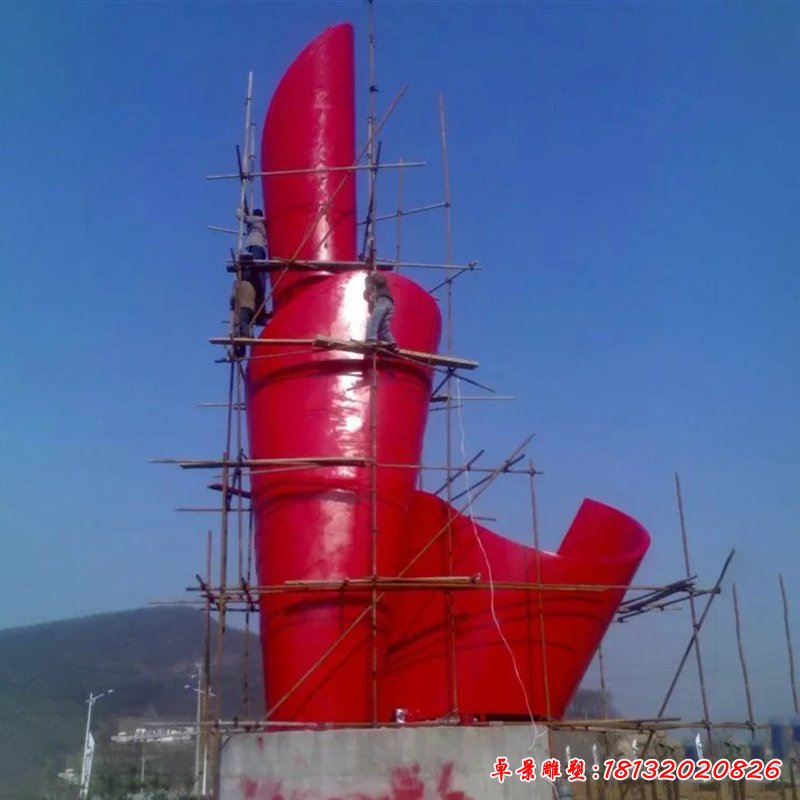 不锈钢火炬雕塑，不锈钢彩带雕塑，广场不锈钢雕塑 (2)