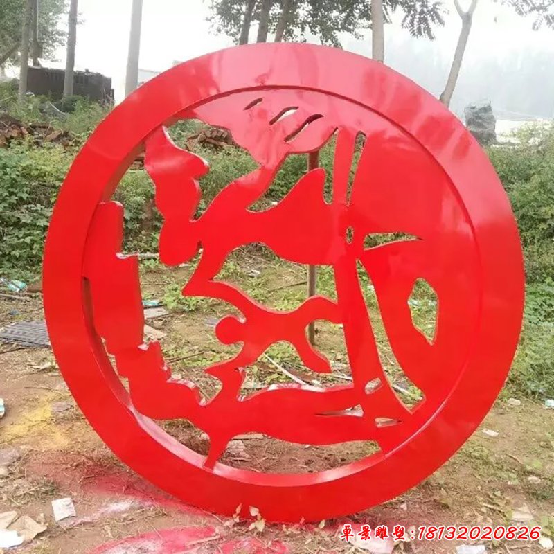 不锈钢剪纸雕塑，公园不锈钢雕塑 (7)
