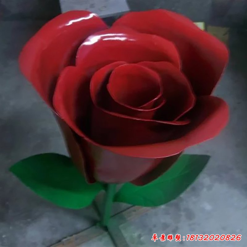 不锈钢玫瑰花，景观不锈钢雕塑 (1)