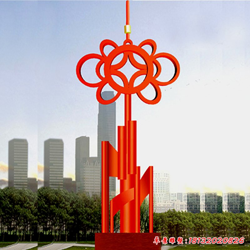 不锈钢中国结景观雕塑