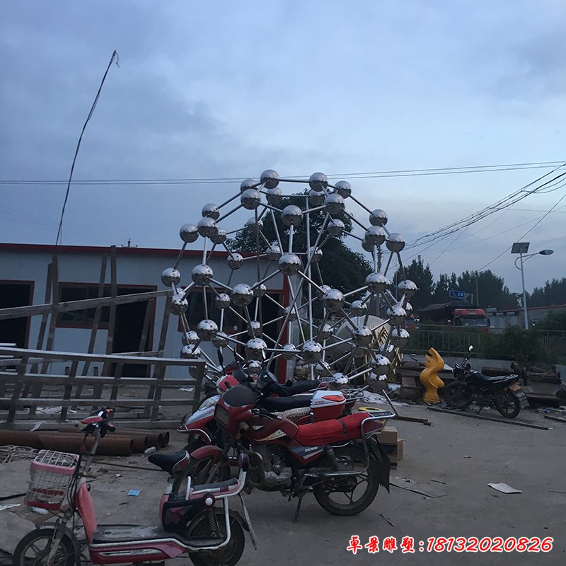 不锈钢原子球雕塑，校园不锈钢雕塑 (3)
