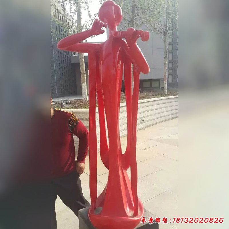 不锈钢抽象人物雕塑，广场不锈钢雕塑 (4)