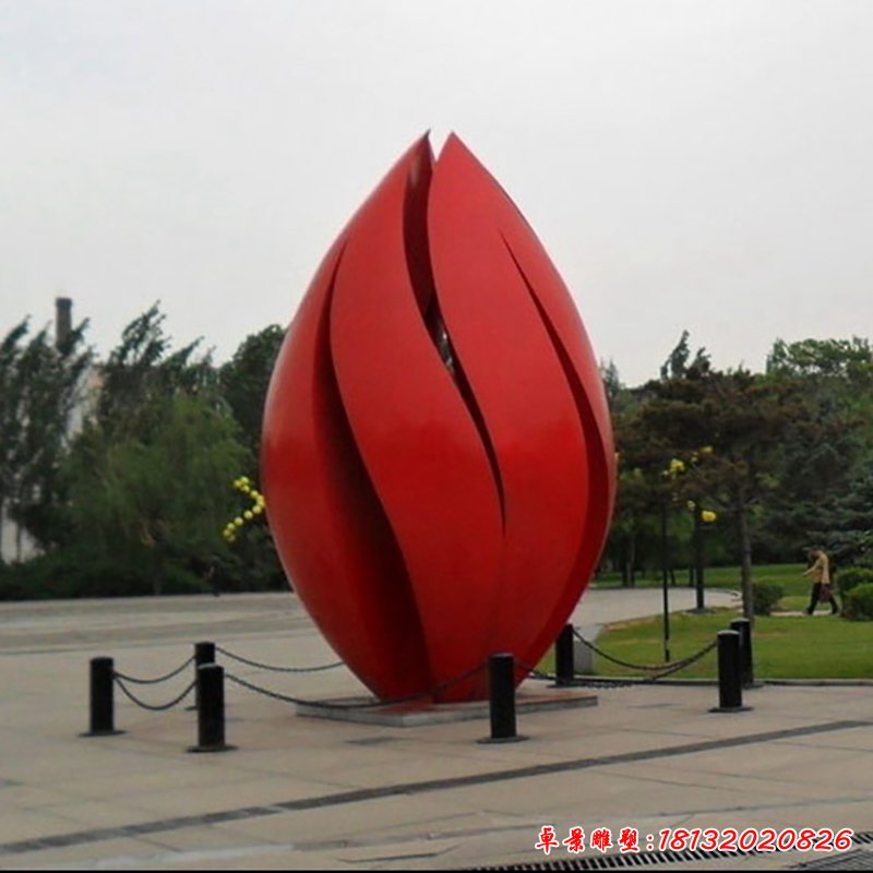 不锈钢抽象树叶雕塑，广场景观不锈钢