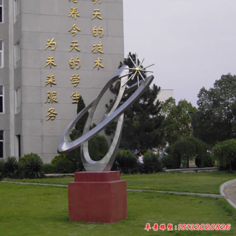 不锈钢抽象雕塑，不锈钢企业雕塑，不锈钢校园雕塑