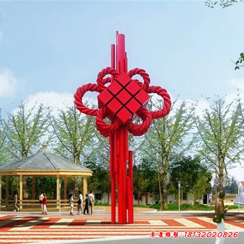 不锈钢中国结雕塑，公园景观雕塑