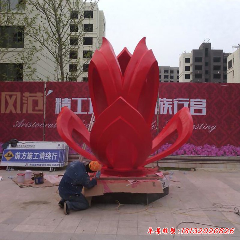 不锈钢抽象花朵雕塑，公园不锈钢雕塑_看图王
