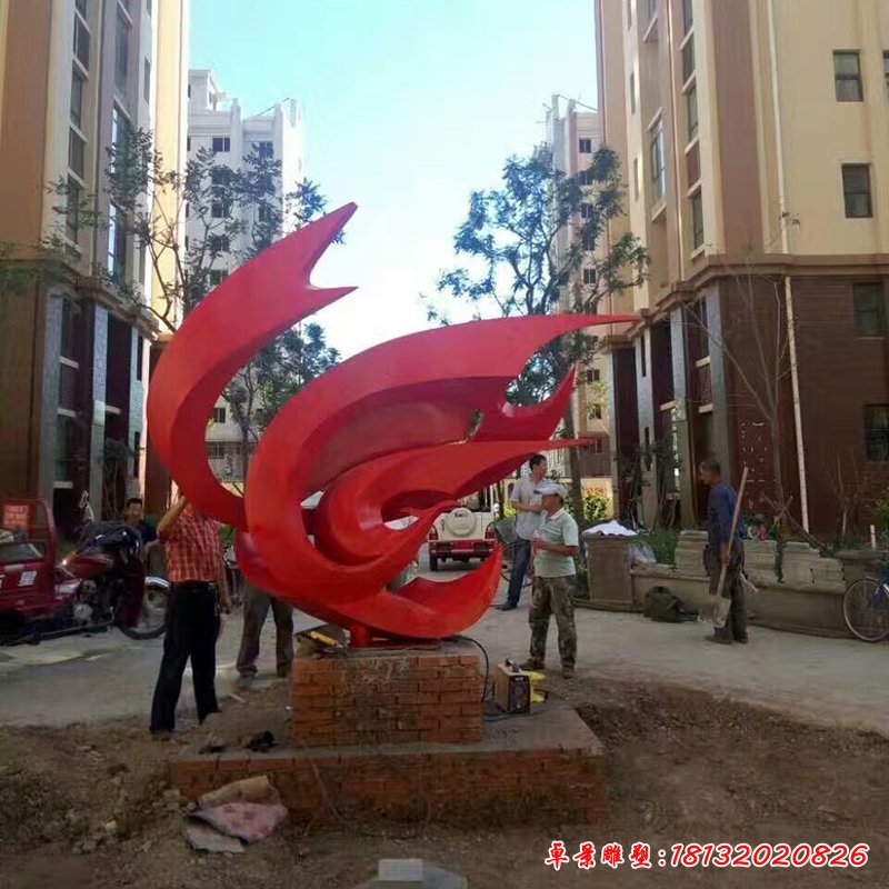 不锈钢飞翔雕塑，小区景观雕塑
