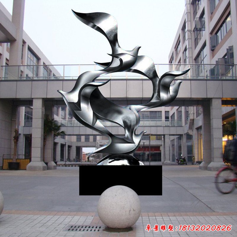 不锈钢飞翔雕塑，校园不锈钢雕塑