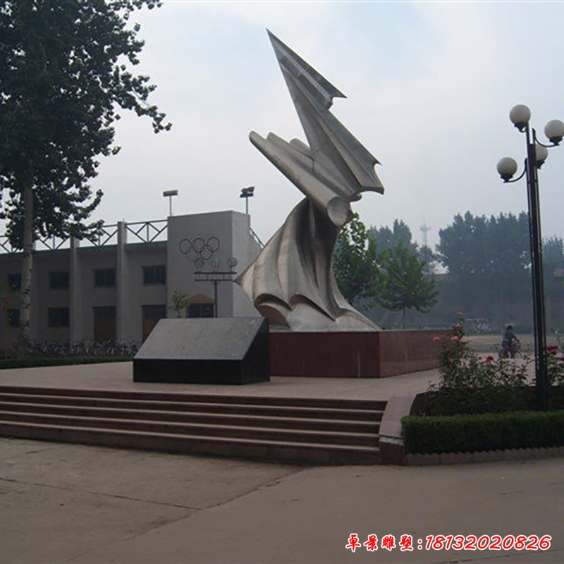 不锈钢飞翔雕塑，校园飞翔不锈钢雕塑 (1)