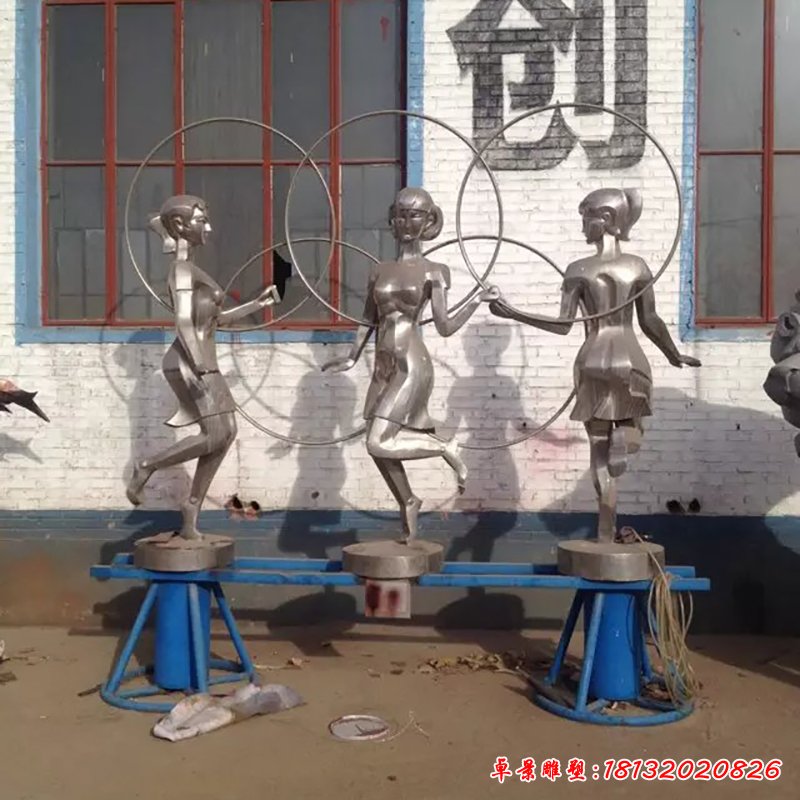 不锈钢自由操雕塑，不锈钢运动雕塑