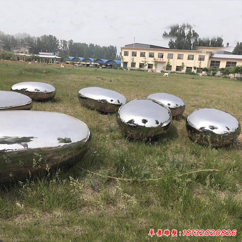 不锈钢水滴座椅雕塑，公园景观摆件